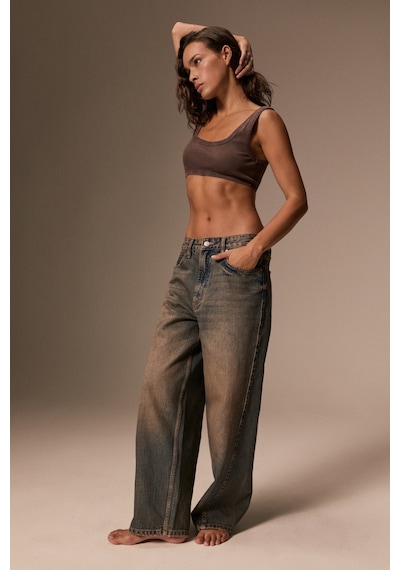 Grımelange Grimelange Lexy Kadın Standart Bel Baggy Balon Jean Sarı Tint Pantolon