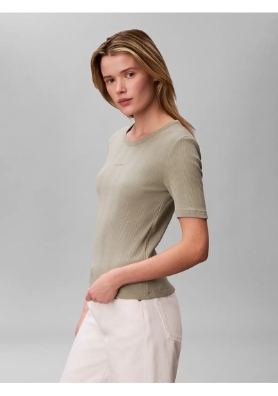 Calvin Klein Hs Varıgated Rıb Nan, Pez Yeşil Kadın T-shirt