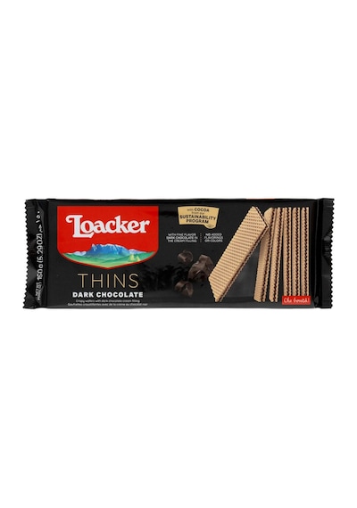 4 Adet Loacker Thins Dark Chocolate Gofret 150 G
