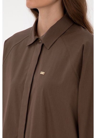 U.s. Polo Assn. Kadın Kahverengi Gömlek Desenli 50316399-vr029 Kahverengi