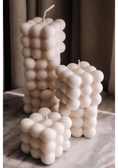 Bernami Mumluk Şamdanpinterest 2 Li Bubble Candle Mum Kokulu Dekoratif Mum El Yapımı Diğer