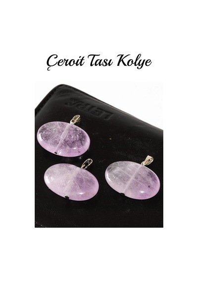Erilsa Sertifikalı Oval Model Ametist Taşı Kolye Çok Renkli