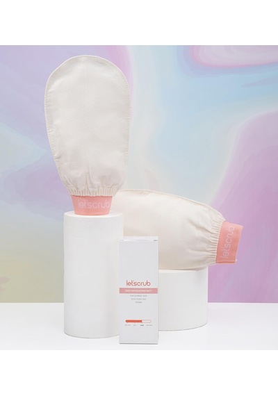Lexroo Ekru Banyo Duş Kesesi Peeling Eldiveni %100 Floş İpek Unisex