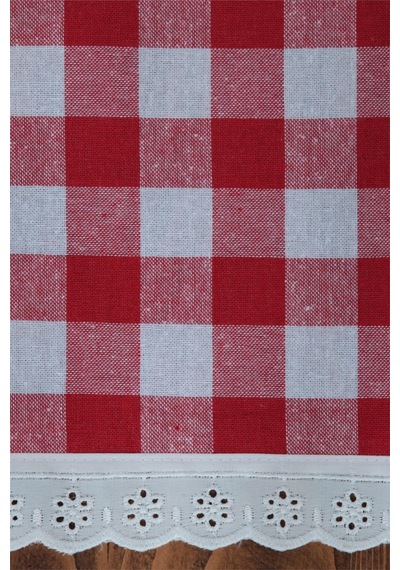 Peçete Kareli Fistolu 6 Lı Retro 20x30 Cm Kırmızı