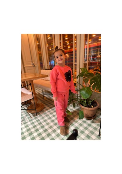 Yale Kids Kız Çoçuk Çiçek Tasarım 2 Li Takım Pembe