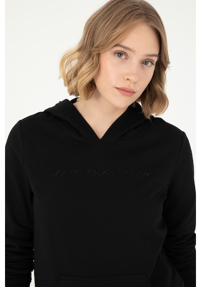 U.S. Polo Assn. Kadın Siyah Kapüşonlu Sweatshirt 50296947-VR046