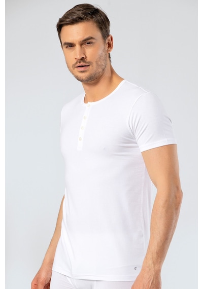 Cacharel Erkek Bisiklet Yaka Dügmeli T-shirt 1308/beyaz