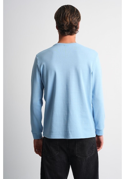 Alexander Gardi Alexandergardı Uzun Kollu Bisiklet Yaka Basic Sweatshirt Mavi