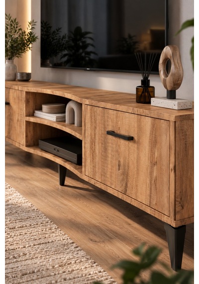 Sulorahome Suntalam Kahverengi Tv Sehpası 160x35 Cm