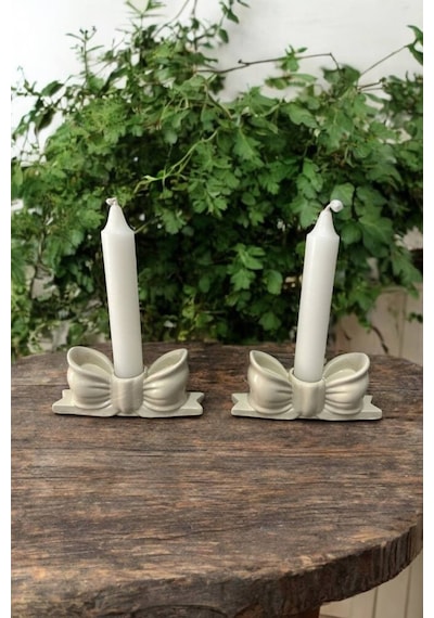 Bernami Mumluk Şamdanpinterest 2'li Papyon Minimalist Dekoratif Mumluk Mumsuz Diğer