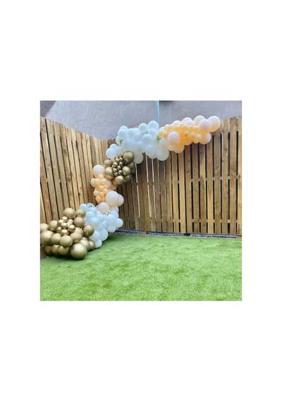 Krom Gold Pastel Beyaz Somon Balon Zinciri 100 Adet Mix
