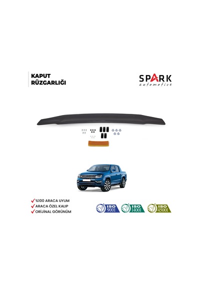 Volkswagen Amarok 2010-2022 Yıl Aralığı Uyumlu Kaput Rüzgarlığı 3mm Siyah