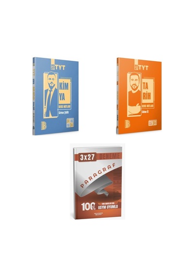 2027 2027 Benim Hocam Tyt Kimya + Tarih Konu + Anla Kazan Paragraf Deneme 3'lü Set