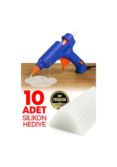 20 Watt Sıcak Silikon Tabancası Şeffaf Mum Yapıştırıcı Tabanca 10