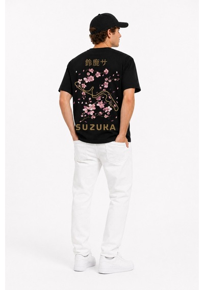 Bayloranzzo Suzuka %100 Pamuk Heavy Cotton Premium Kalite Unisex Tişört Siyah