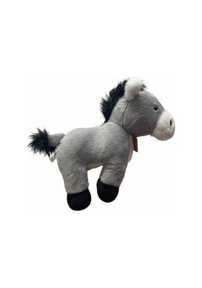 Sevimli Peluş At Sesli 25 Cm Gri