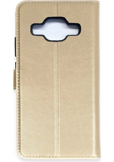 Newface - 249 - Samsung Galaxy J5 Trend S Plus Kapaklı Kılıf - Ece-umay - - Gold
