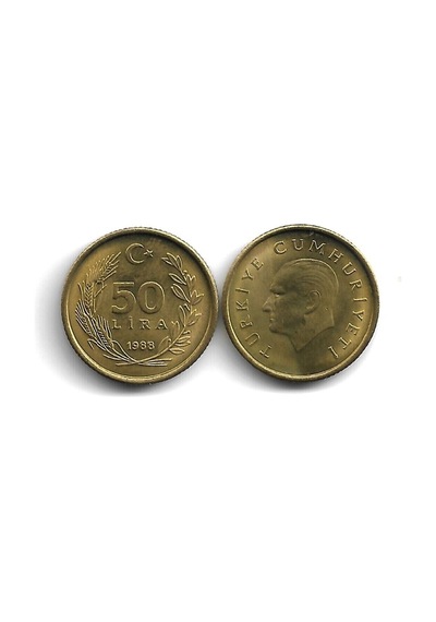 1988 Yılı Nadir Meksika Baskı Tedavül 50 Lira Özel Renkli Kapamasında Çil Unc