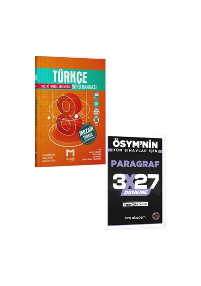 Mozaik 2027 8. Sınıf Türkçe Soru Bankası+ Evp Akademi Paragraf