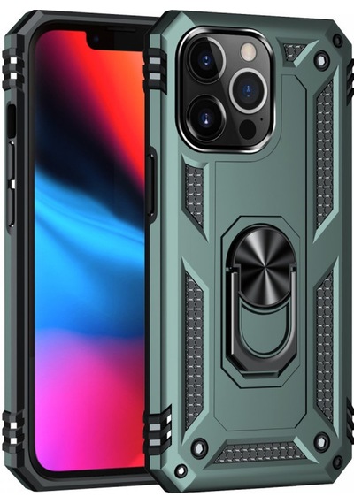 Newface Apple Uyumlu iPhone 14 Pro Kılıf Sofya Yüzüklü Silikon Kapak - Yeşil Yeşil