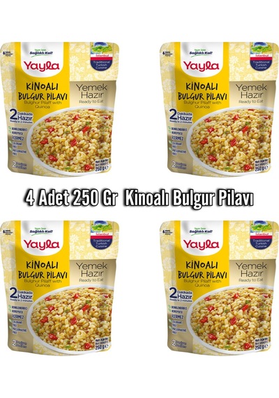 4 Adet 250 Gr Kinoalı Bulgur Pilavı Aç Isıt Ye Hazır Yemek - 586045763