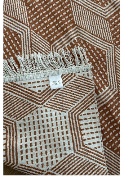 Kiremit Modern Desenli Kilim - Makinede Yıkanabilir Renkli