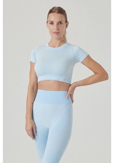 Jerf Captiva Yumuşak Dokulu & Esnek Crop Top Mavi