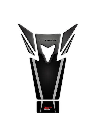 GP Kompozit Yamaha MT-25 2015-2019 Uyumlu Tank Pad Seti Siyah-Gri