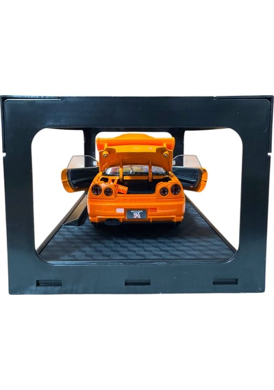 1:24 Metal Model Koleksiyon Araba Nissan Skyline Gt-r R34 Turuncu 19 Cm Döner Ön Tekerler