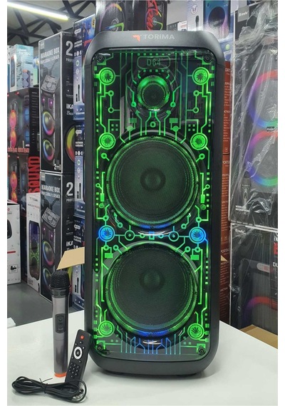 Büyük Boy Kablosuz Mikrofonlu Bluetooth Hoparlör Şarjlı Taşınabilir Speaker Party Box
