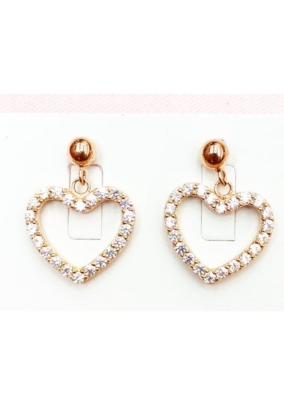 Oriental Kuyumculuk Jewellery Rose Kalp Küpe Rose