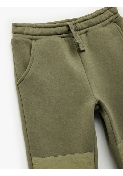 Koton Cep Detaylı Beli Bağlamalı Şardonlu Basic Jogger Eşofman Altı Haki 7wkb40030tk