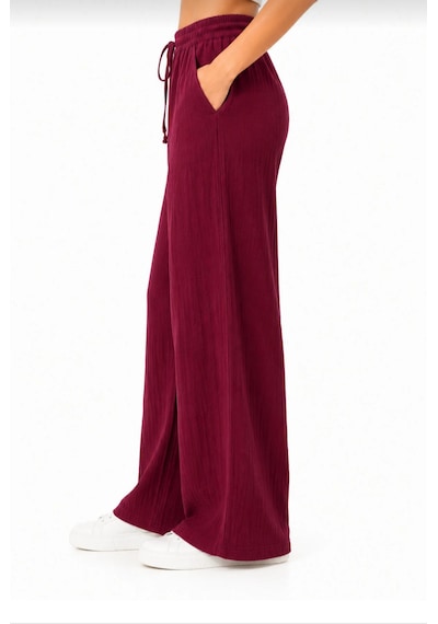 Comeor Comedy Bel Lastikli Geniş Paca Bordo Pantalon