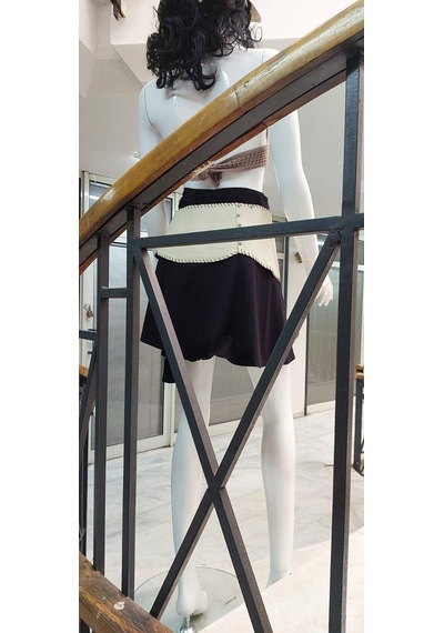 Eren Style Boho Doğal Taşlı Zımbalı Hakiki Deri Kemer 90 Cm-105 Cm -9607 Siyah