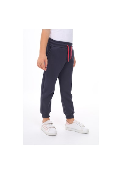 Toontoy Kız Çocuk Nakış Baskılı Beli Paçası Lastikli Cepli Basic Jogger Eşofman Altı 2 İplik Füme
