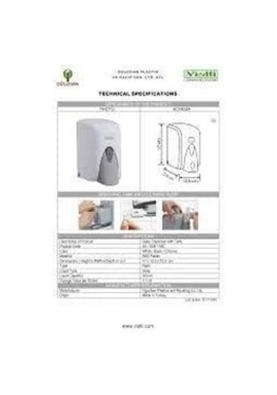 Ayrex Vialli S5b Sıvı Sabun Dispenseri Aparatı Hazneli Siyah 500 Ml Diğer