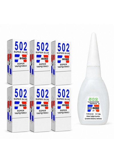 Evobond 502 Süper Hızlı 20 Gr Japon Yapıştırıcı 6 Adet