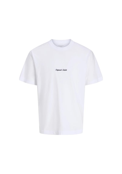 Jack & Jones Erkek Jornorrebro Emb Tee Ss Crew Neck Nakışlı Tişört Beyaz