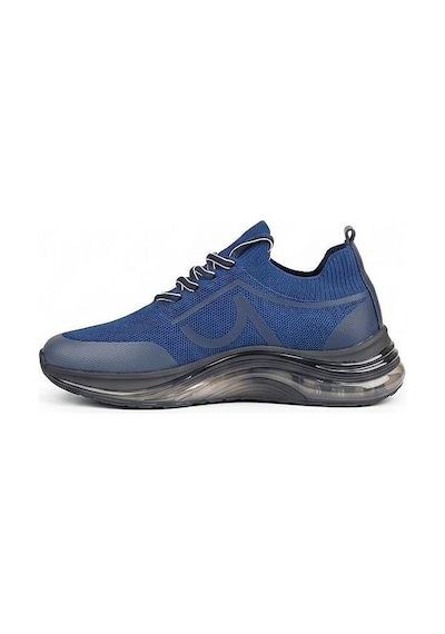 Daytex 1112 Erkek Siyah Triko Knit İthal Taban Sneaker Mavi