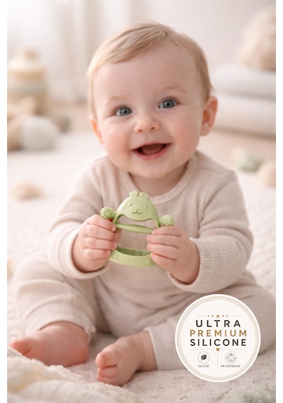 Tgm Baby Ultra Premium Silikon Tavşan Diş Kaşıyıcı Taşıma Kablı Açık Yeşil