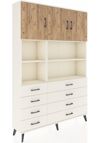 Arges Dolap 8 Raflı 8 Çekmeceli 3 Kapaklı 132x30x195 Aytaşı-ç... Aytaşı