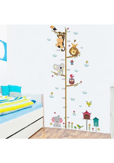 Boy Ölçer Boy Cetveli Duvar Sticker Koala Fil Ayı Aslan