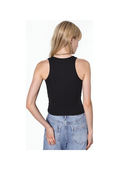 Hiccup Busem V Yaka Ribanalı Tank Top Siyah