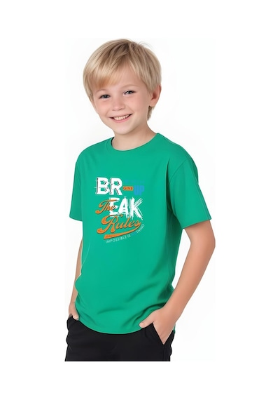 Fyk Kids Erkek Çocuk Yazlık Break Baskılı Alt-üst Takım Yeşil