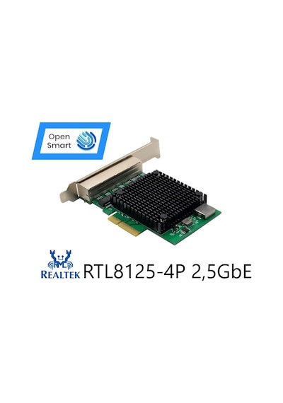 Open Smart 4 Port Realtek RTL8125B 2,5GbE Ethernet Kart - OPS7276