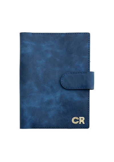 A5 Defter Ve Ajanda Kılıfı - %100 Rainbow Deri - Ko10001 - Saks Mavisi Mavi