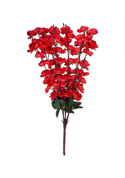 Nettenevime Yapay Çiçek Bahardalı Japon Kiraz Çiçeği 7 Dallı 57 CM Kırmızı