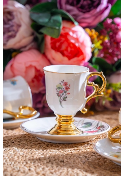 Acar Lansy 6 Kişilik Kahve Fincanı Takımı - 90 Ml renkli