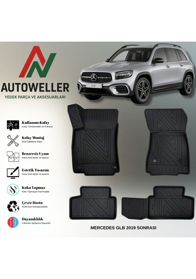 Mercedes-benz Glb 2019 Sonrası Uyumlu Havuzlu Oto Paspas