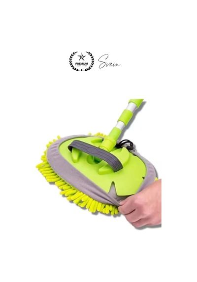 Premium Mikrofiber Araba Yıkama Fırçası Mop Paspas Temizleme Uzun Saplı Detaylı Çiziksiz Uzayabilen